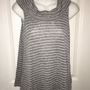 Size medium gray and white striped top